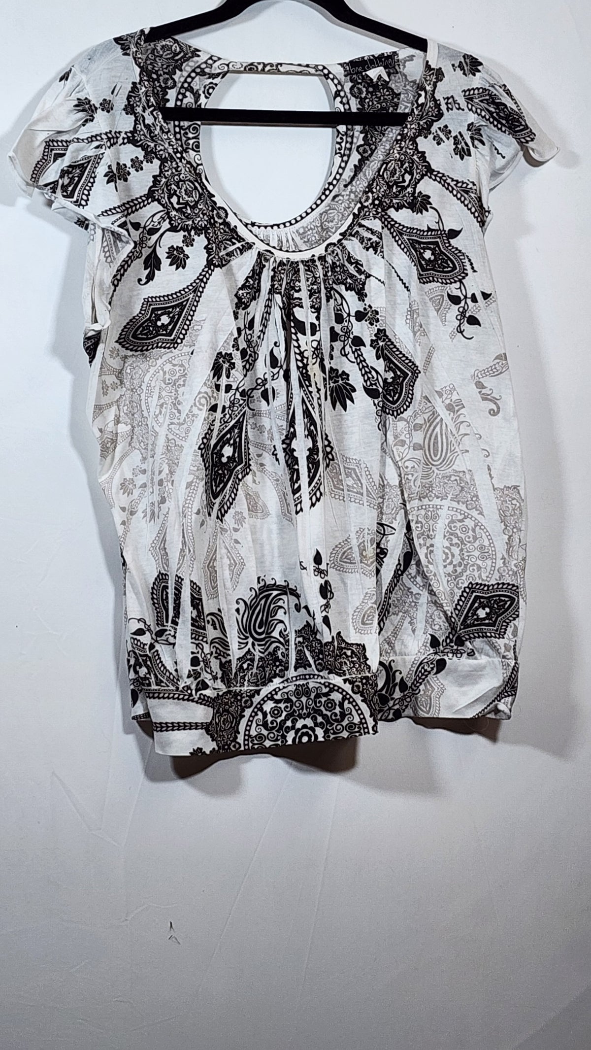 One Clothing Women's XL Paisley Cotton Blouse