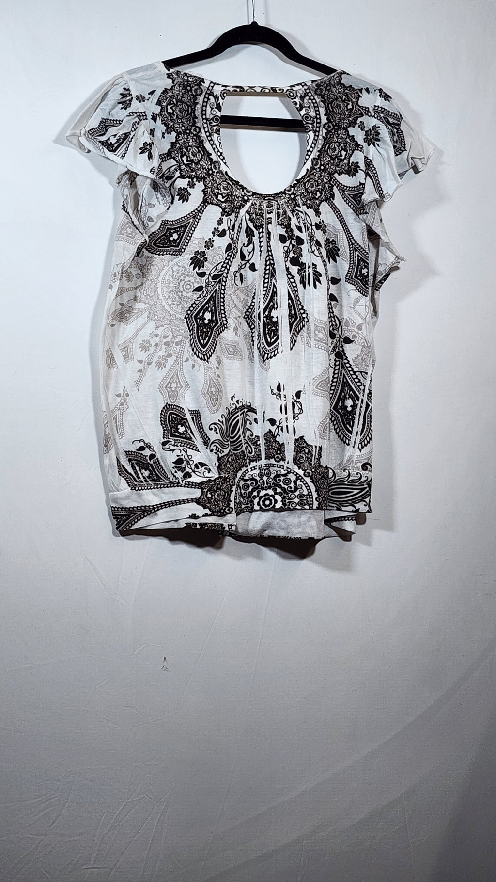 One Clothing Women's XL Paisley Cotton Blouse