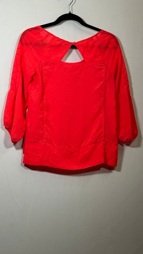 American Eagle Outfitters Women's XS Textured-Dot 3/4-Sleeve Blouse