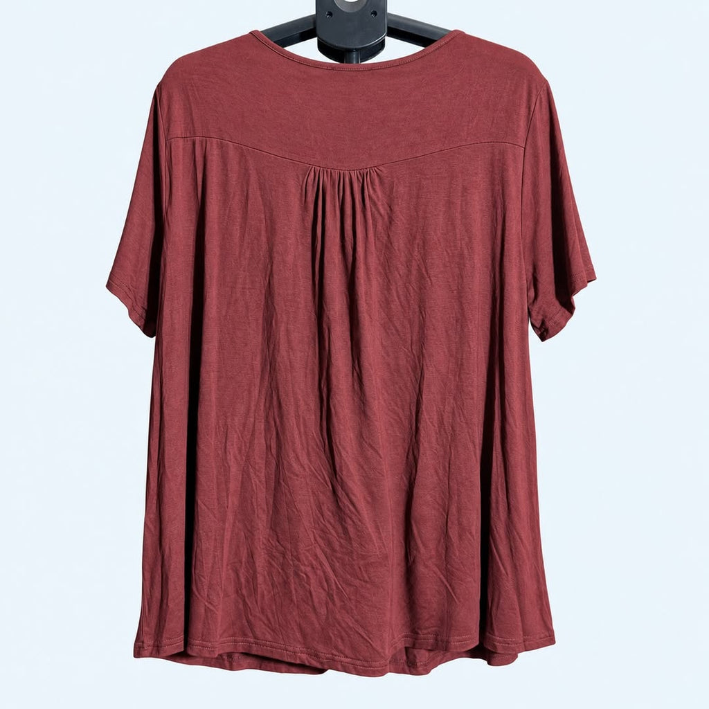 Women's 2X Crochet-Neck Short Sleeve Top - Image 2