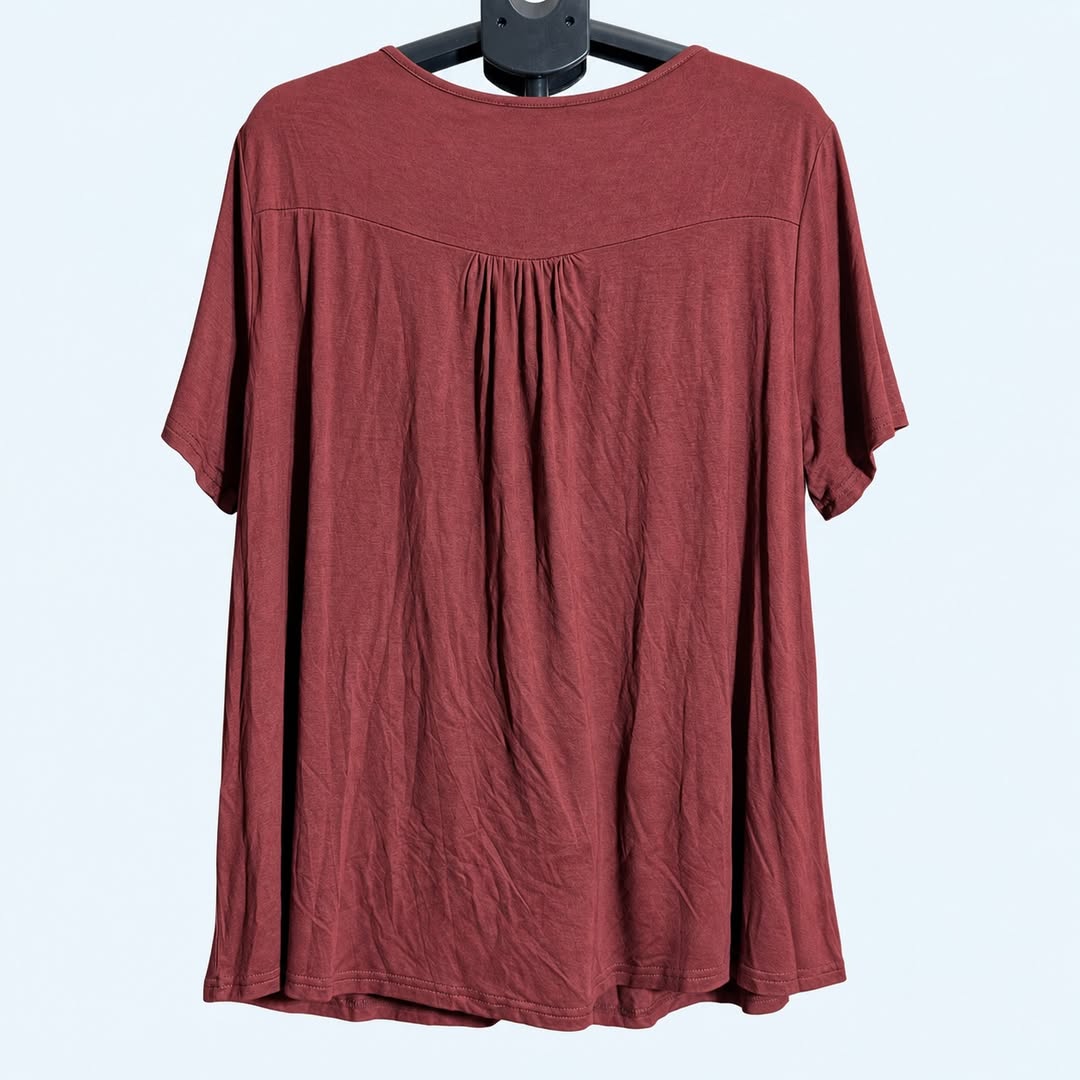 Women's 2X Crochet-Neck Short Sleeve Top - Image 2