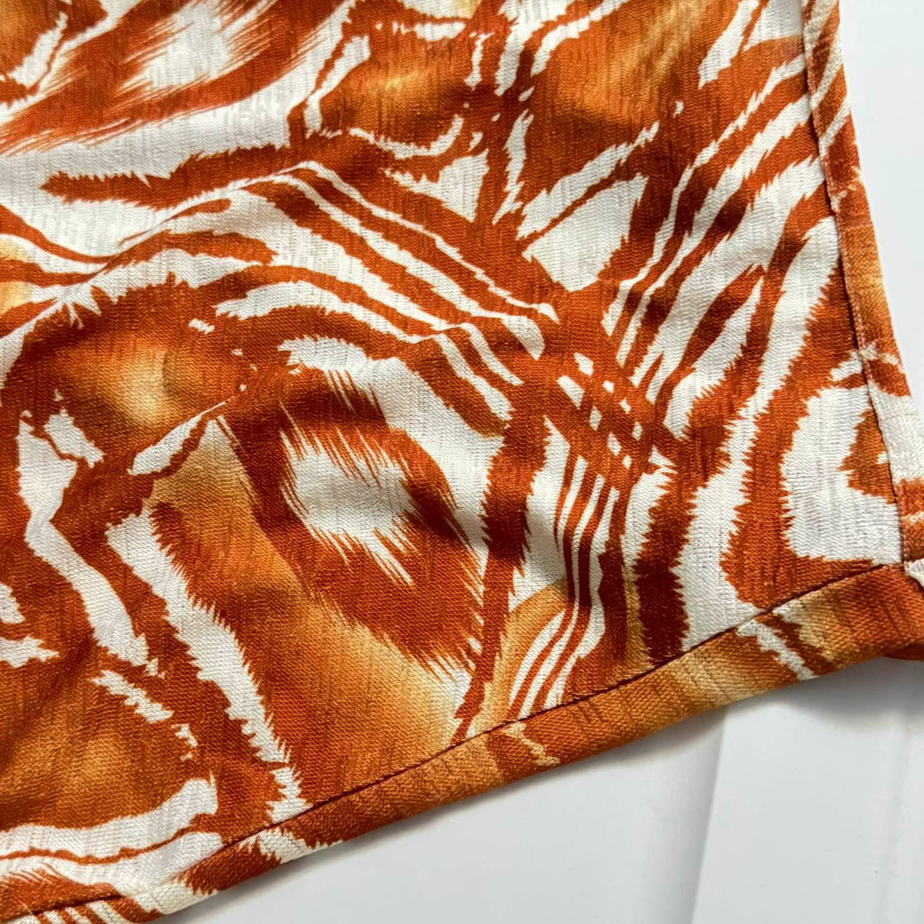 Attitudes by Renee Women’s 3X Long Duster Cardigan Sweater Orange Abstract - Image 2