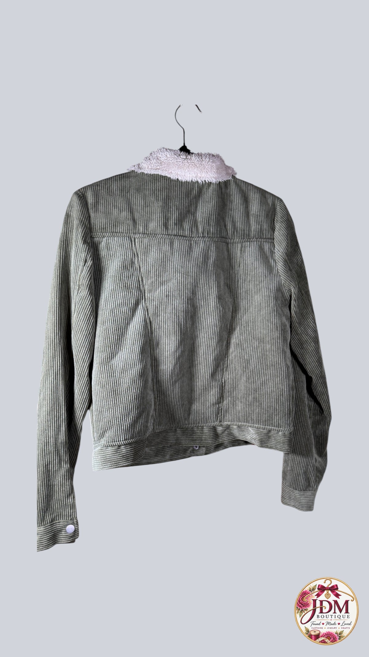 Favlux Medium Olive Green Corduroy Jacket with White Sherpa Lining - Image 6