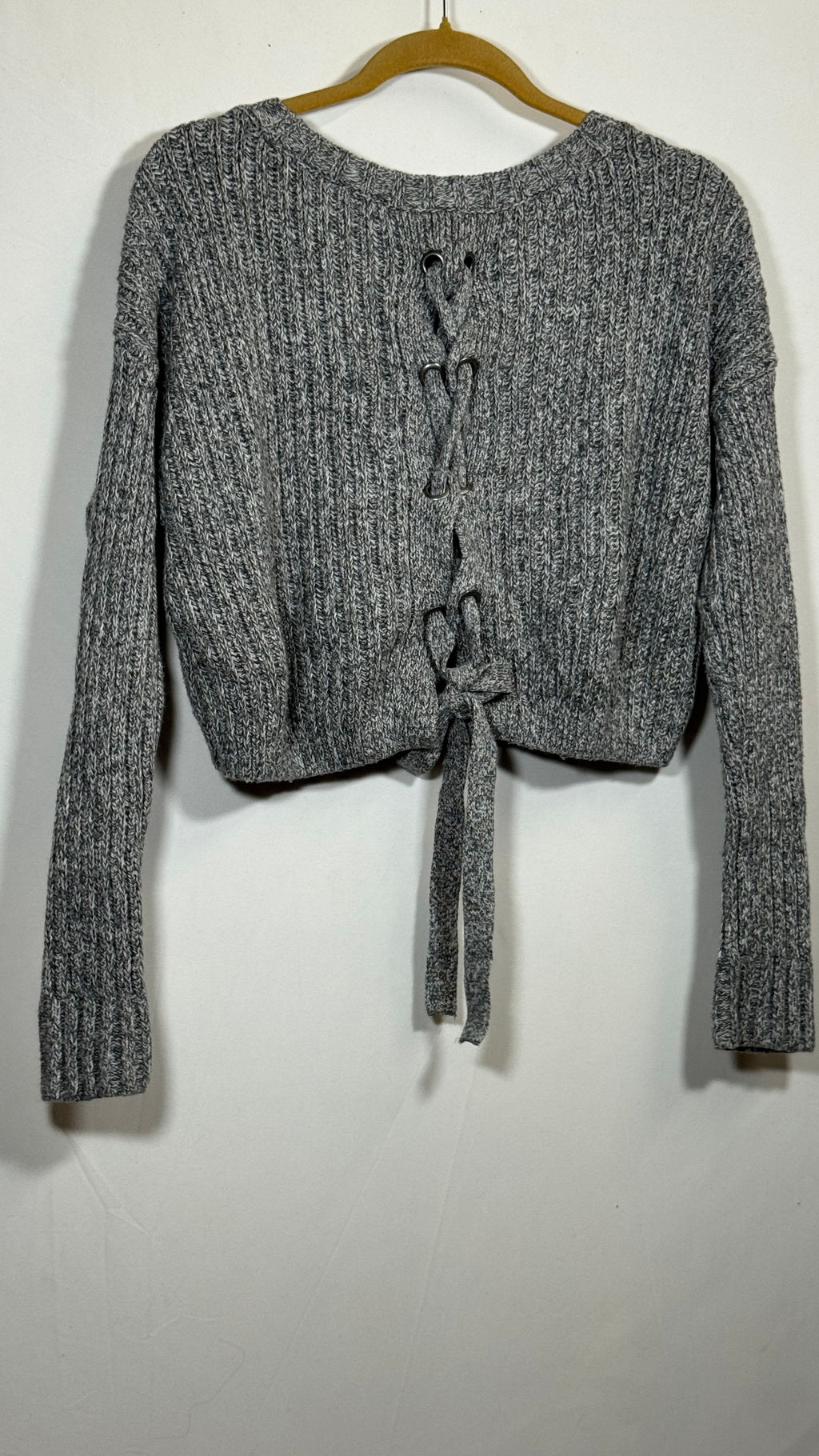 Hollister Women's XS Ribbed-Knit Sweater with Back Lace-Up Detail - Image 3