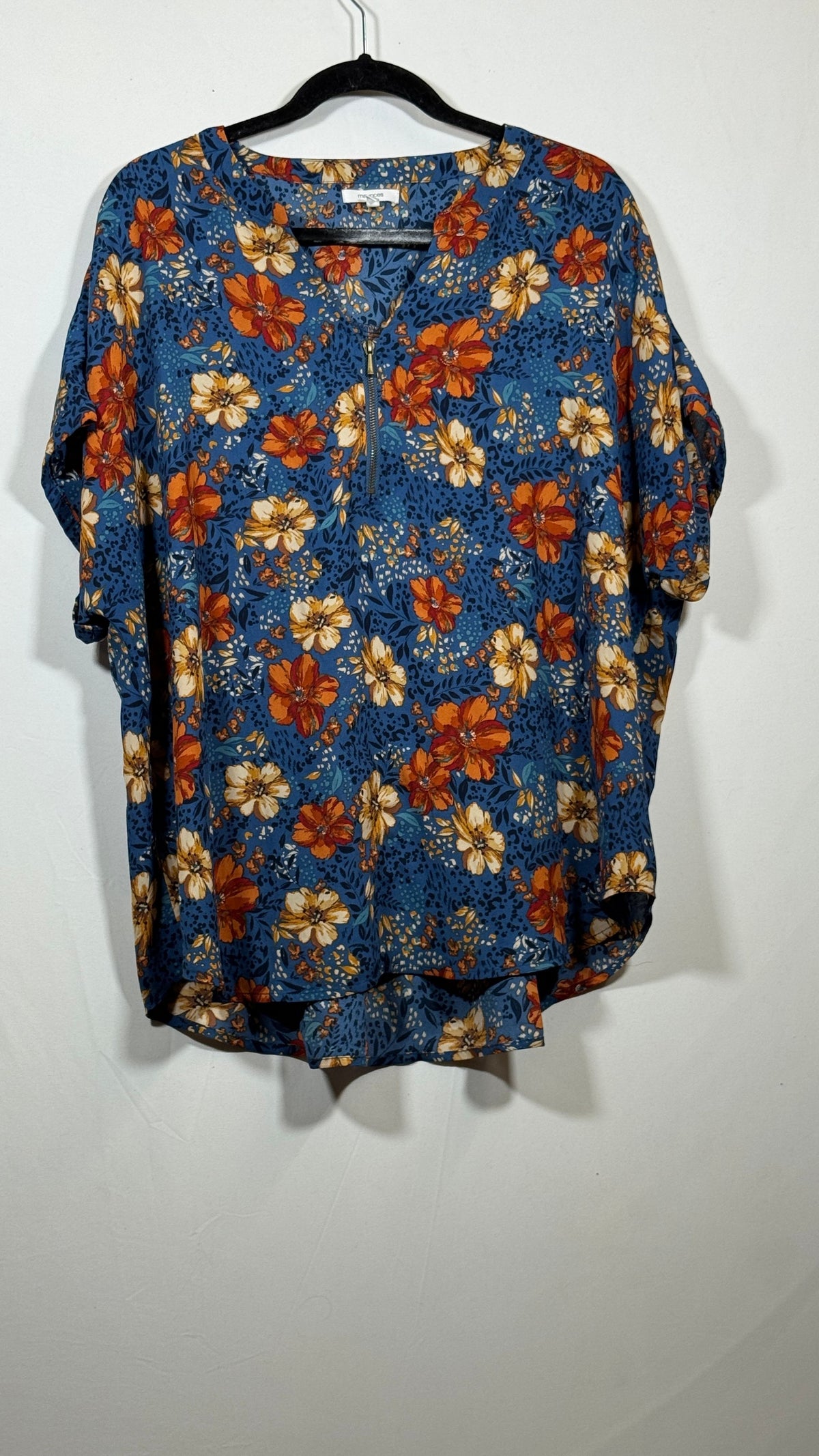 Maurices Women's XL Floral Blouse with Front Zipper Detail - Image 2