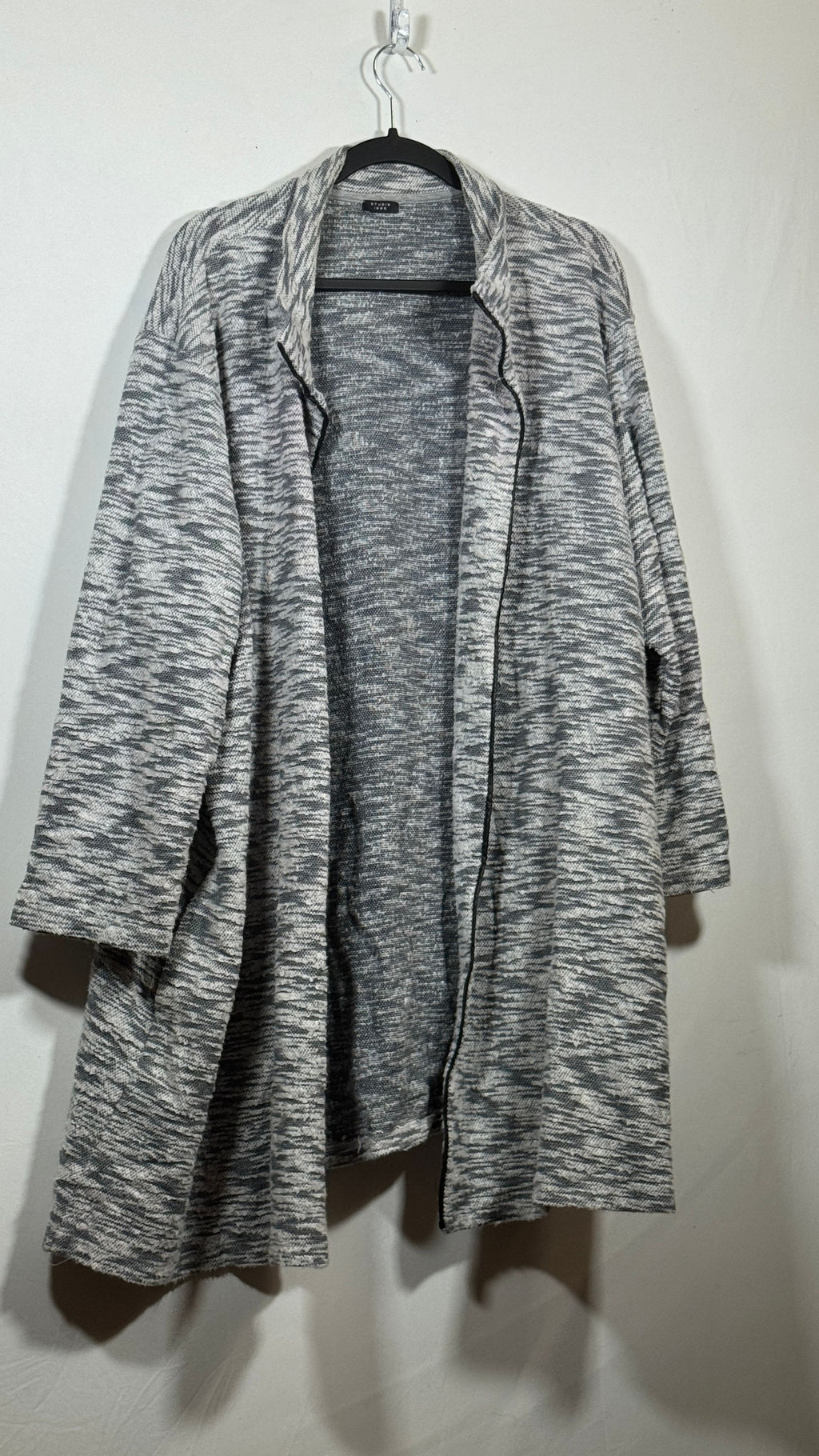 Studio 1886 Women's XXL Marled-Knit Open-Front Cardigan - Image 2