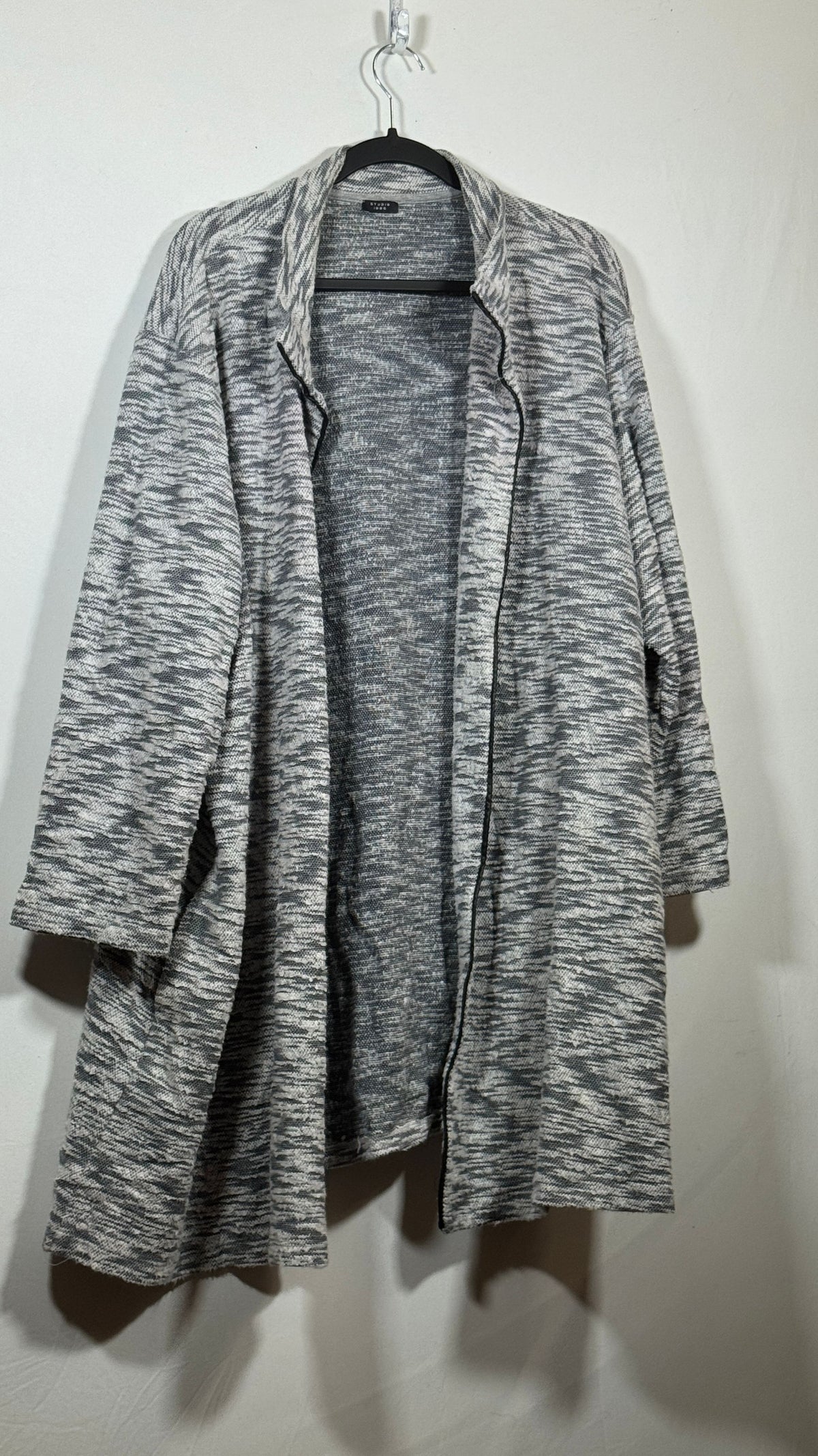 Studio 1886 Women's XXL Marled-Knit Open-Front Cardigan - Image 2