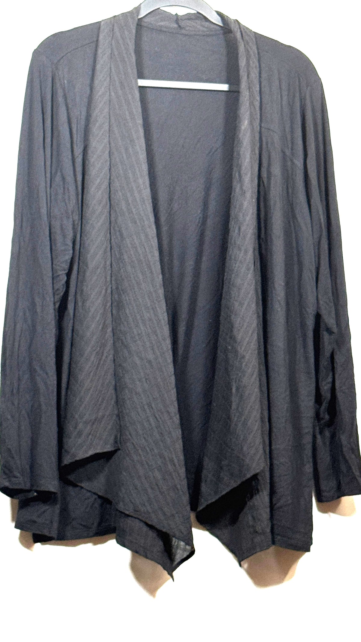 Women's Viscose-Spandex Open-Front Long Sleeve Asymmetric Cardigan - Image 2