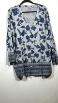 Basic Editions Women's 2X Floral Cotton-Polyester Long Sleeve Shirt - Image 1