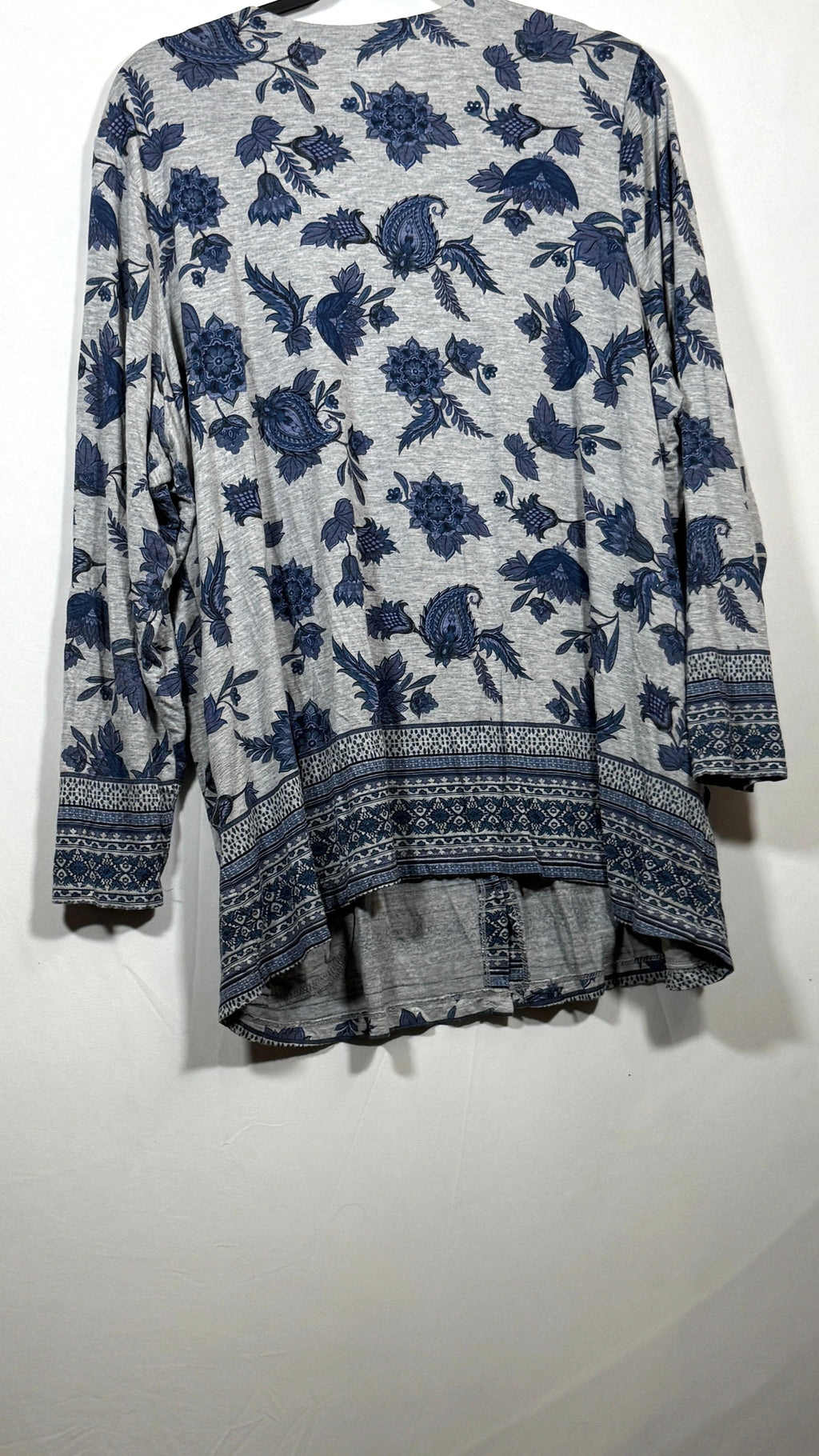 Basic Editions Women's 2X Floral Cotton-Polyester Long Sleeve Shirt - Image 2