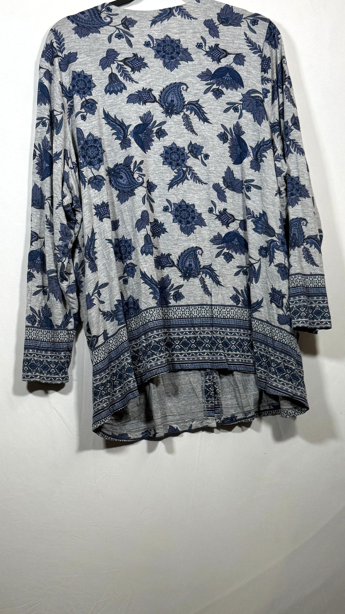 Basic Editions Women's 2X Floral Cotton-Polyester Long Sleeve Shirt - Image 2