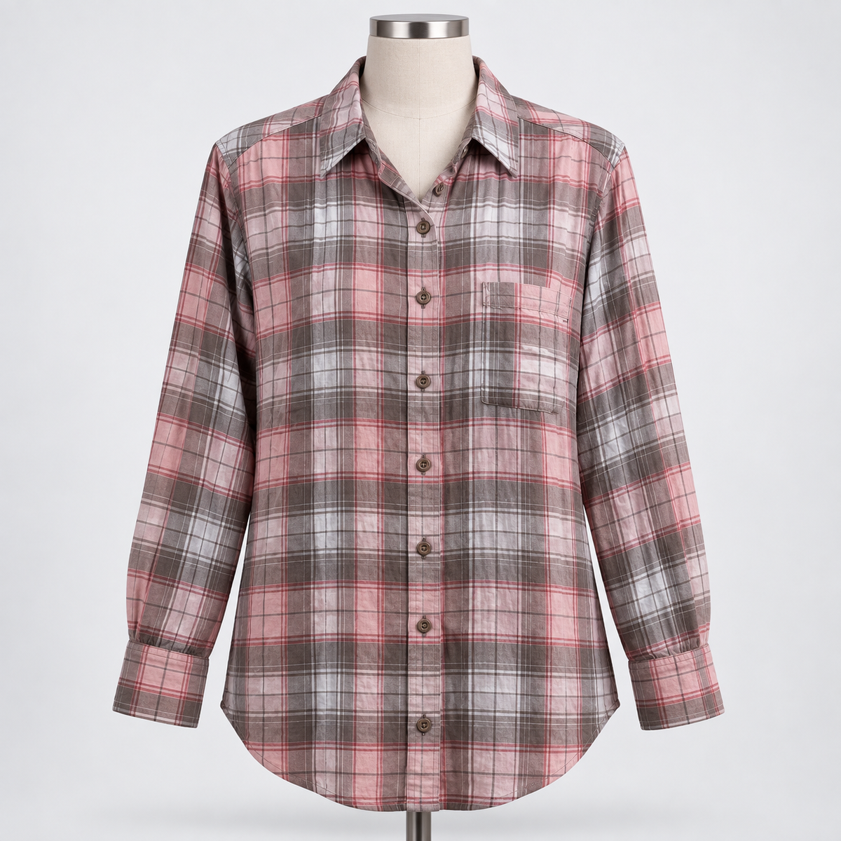 Lands' End Men's Large Plaid Long Sleeve Button-Down Shirt - Image 1
