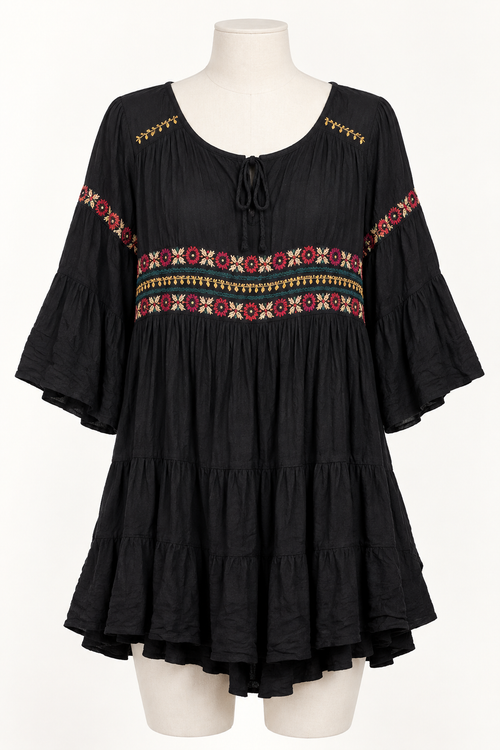 American Eagle Outfitters Women's Small Embroidered Long Sleeve Blouse - Image 4