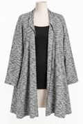 Studio 1886 Women's XXL Marled-Knit Open-Front Cardigan - Image 1