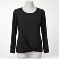 Time and Tru Women's XXL Long Sleeve Twisted-Knot-Hem Shirt - Image 1
