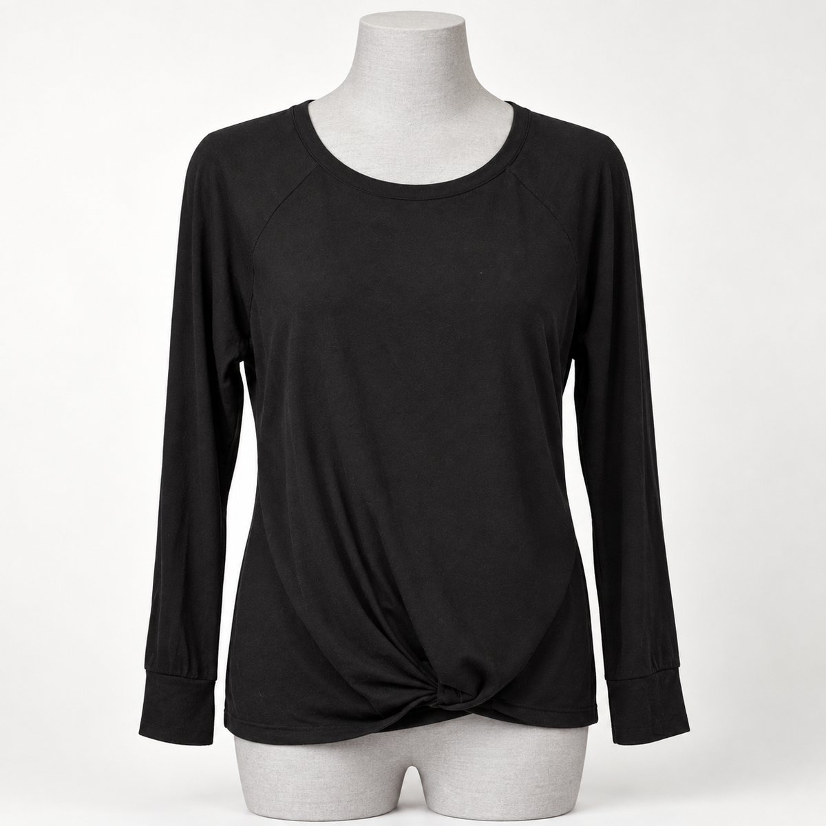 Time and Tru Women's XXL Long Sleeve Twisted-Knot-Hem Shirt - Image 1