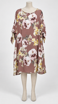 New York & Company Women's XXL Floral 3/4-Sleeve Dress with Tie Detail - Image 1