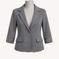rue21 Women's Medium Cotton-Polyester Blazer with Studded 3/4 Sleeves - Image 1