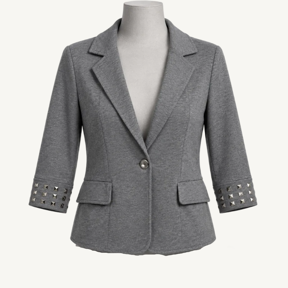 rue21 Women's Medium Cotton-Polyester Blazer with Studded 3/4 Sleeves - Image 1