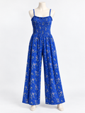 Women's Small Floral Crinkle-Texture Spaghetti-Strap Jumper - Image 1