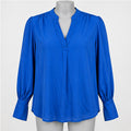 Banana Republic Small Blue Long Sleeve Ruffle Cuff Button-Up Blouse - Image 1