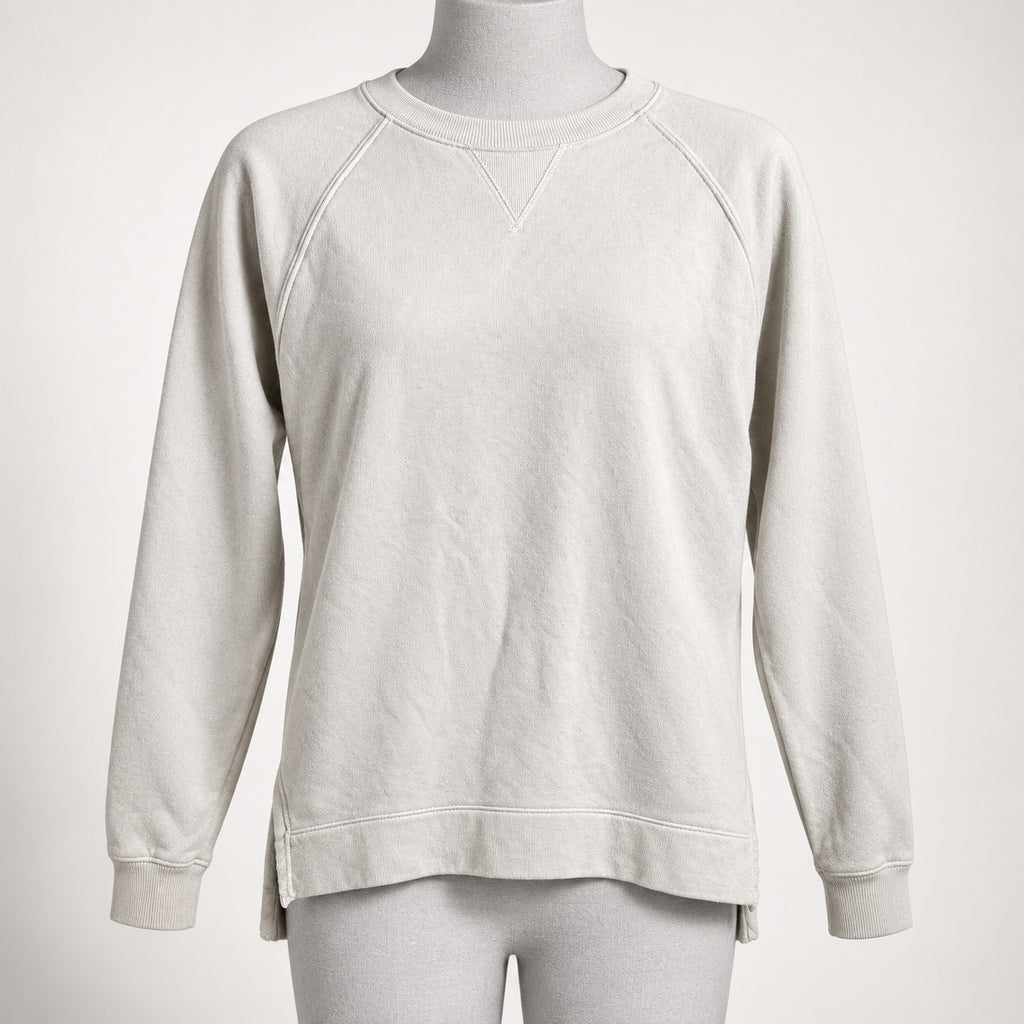 Off-White Raglan Sleeve Cotton Blend Sweatshirt Pullover - Image 2