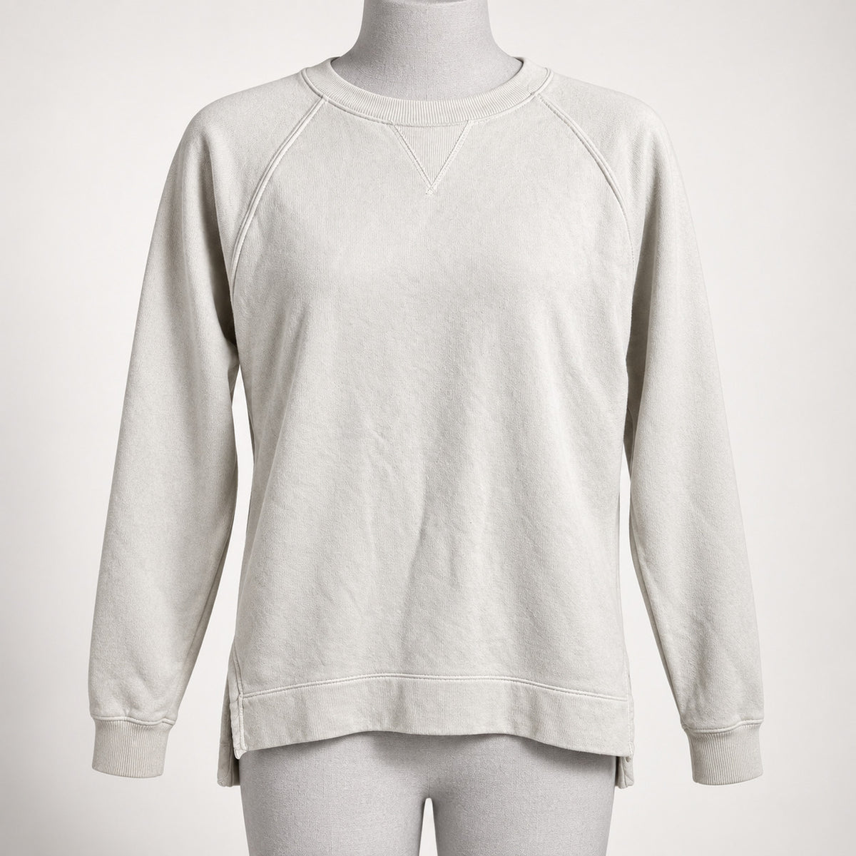 Off-White Raglan Sleeve Cotton Blend Sweatshirt Pullover - Image 2