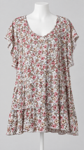 true craft 3X floral print dress short sleeve ruffle hem casual 006 - Image 1