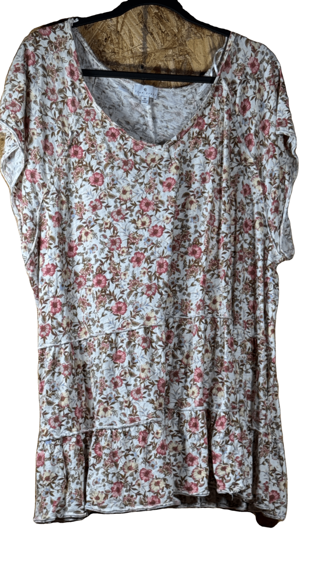 true craft 3X floral print dress short sleeve ruffle hem casual 006 - Image 4