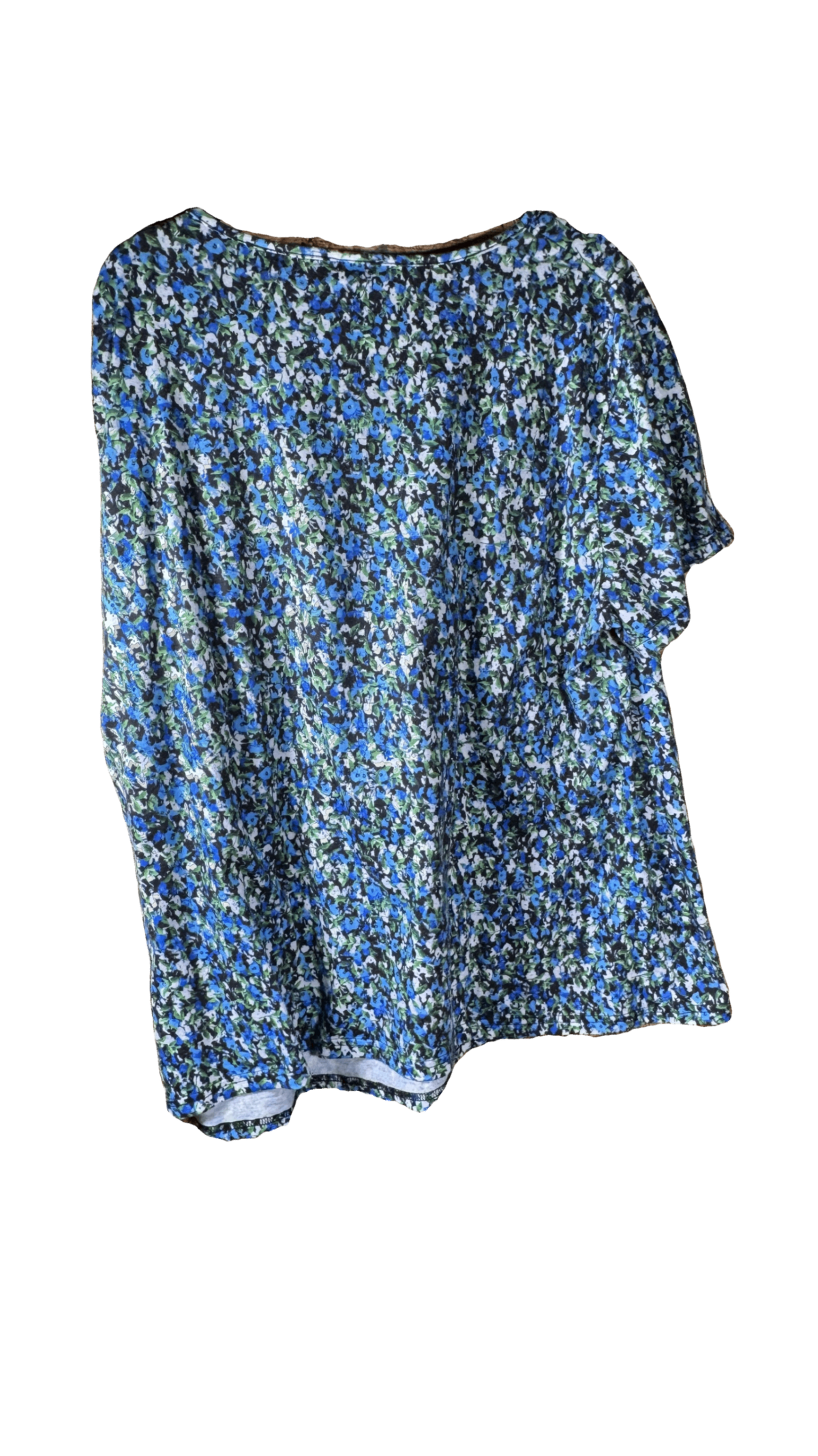 Women's 3XL Floral V-Neck Short Sleeve Blouse 010 - Image 2