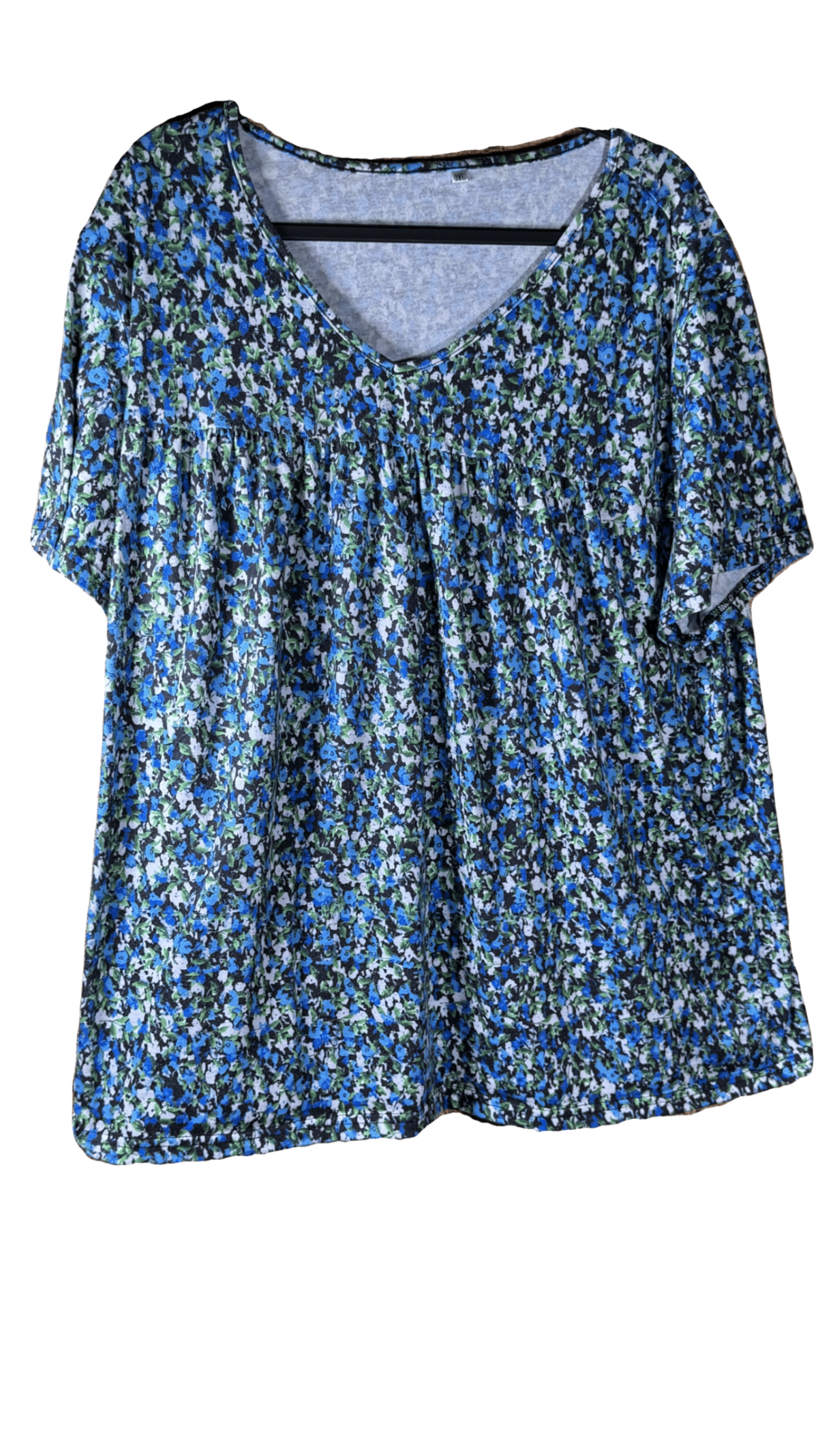 Women's 3XL Floral V-Neck Short Sleeve Blouse 010 - Image 3