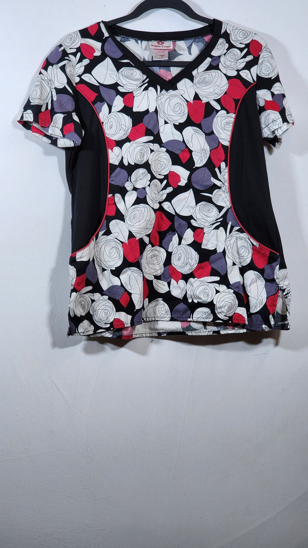 Women's Floral-Print V-Neck Scrub Top Medical Uniform 013 - Image 5