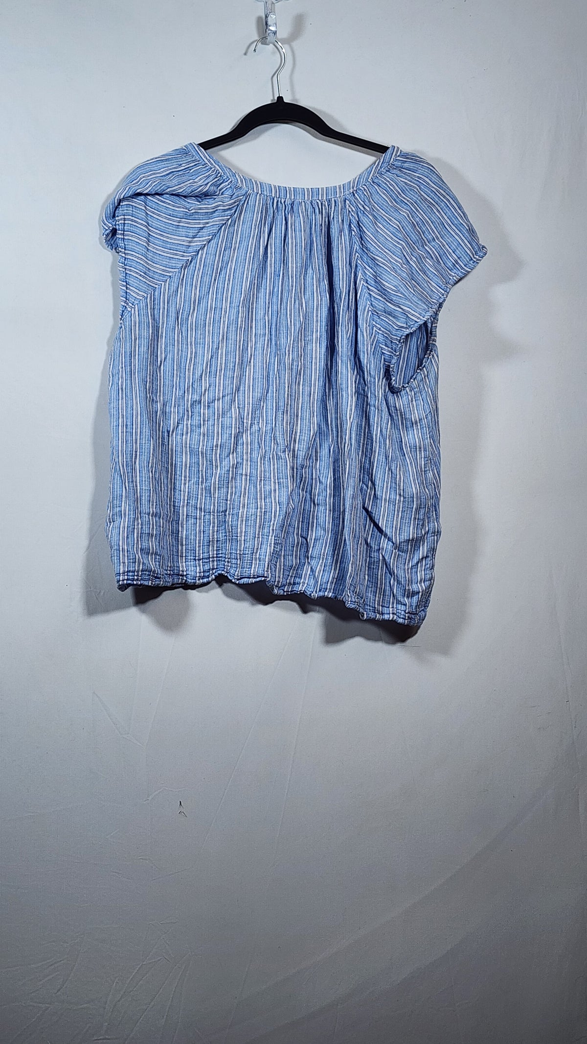 Time and Tru Women's XXXL Striped Short Sleeve Blouse - Image 4