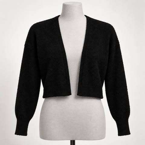 Forever 21 Women's Small Cropped Long Sleeve Knit Cardigan - Image 5