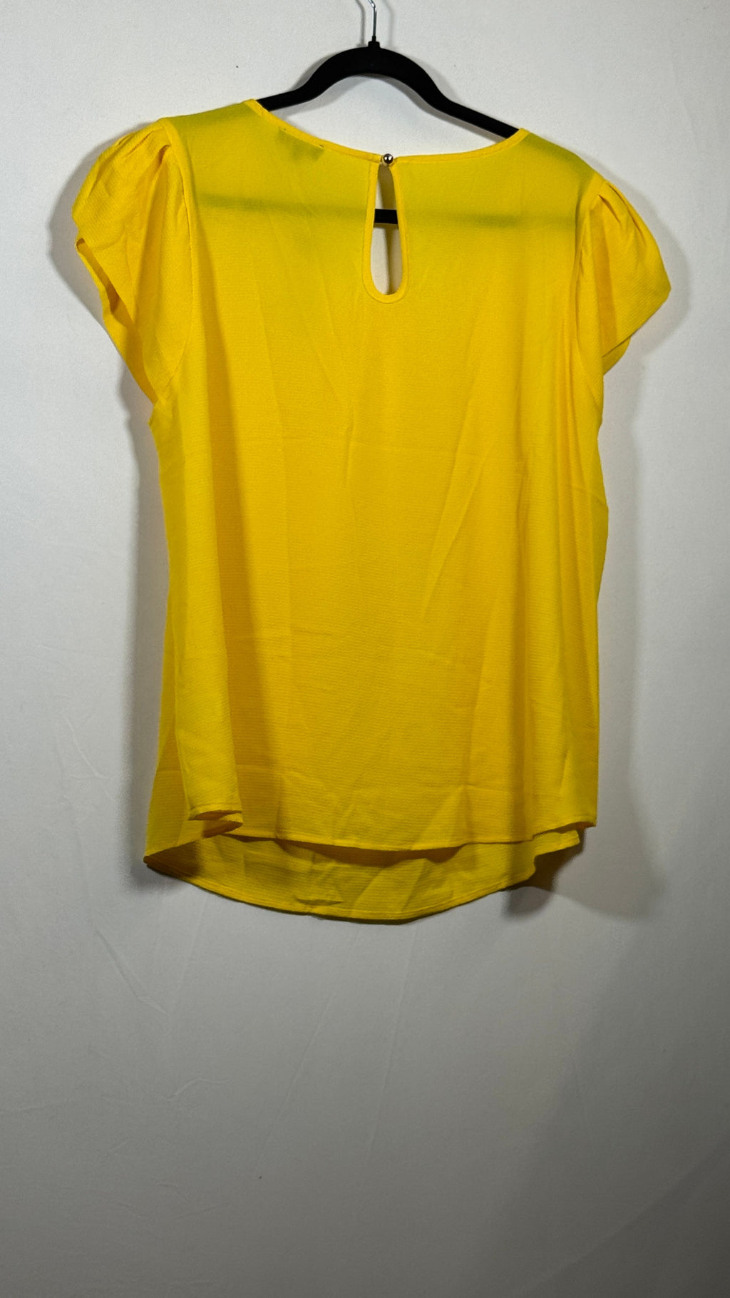 Zanobia XL Yellow Polyester Blouse Short Sleeve Keyhole Back - Image 3