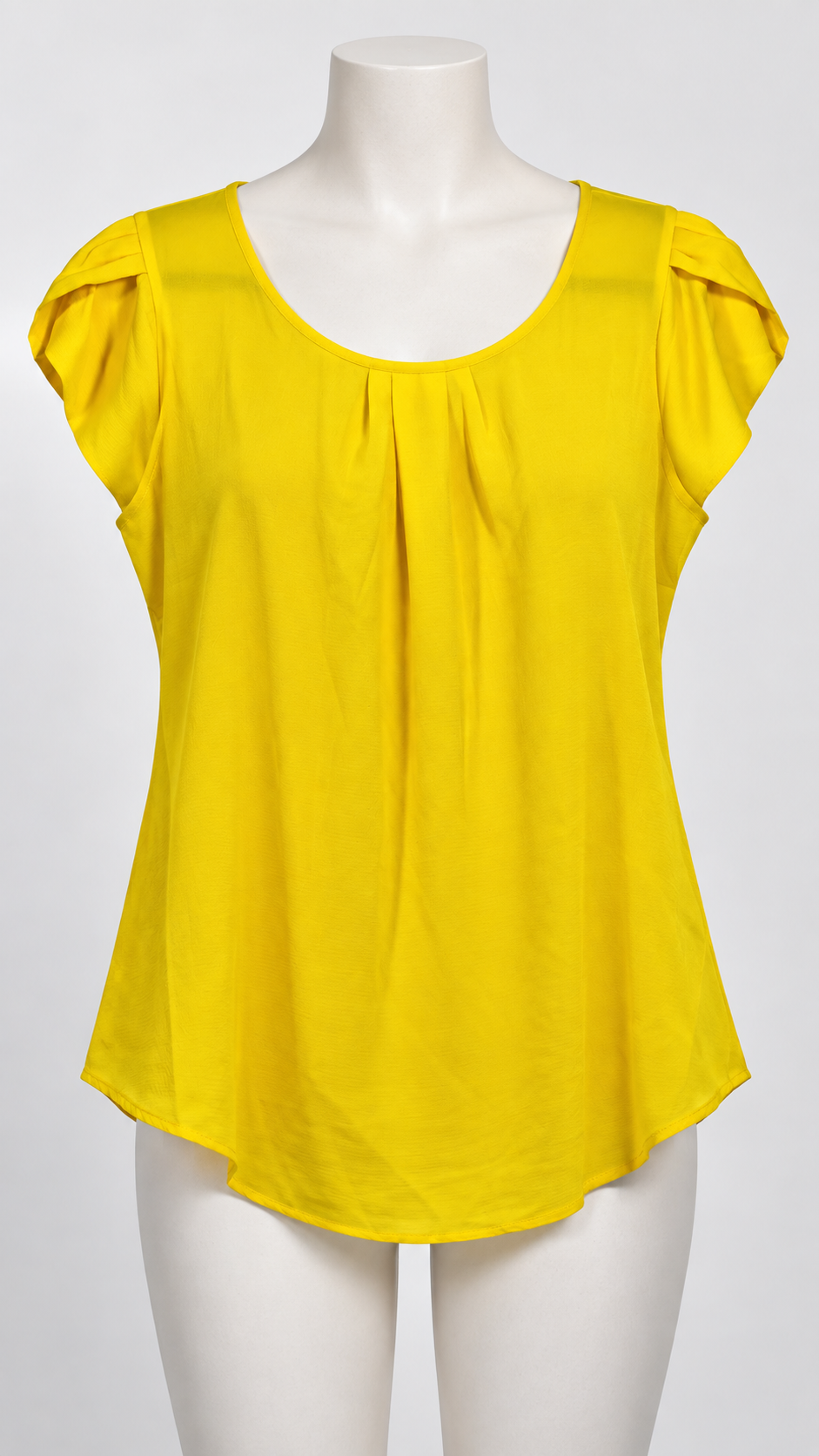 Zanobia XL Yellow Polyester Blouse Short Sleeve Keyhole Back - Image 1