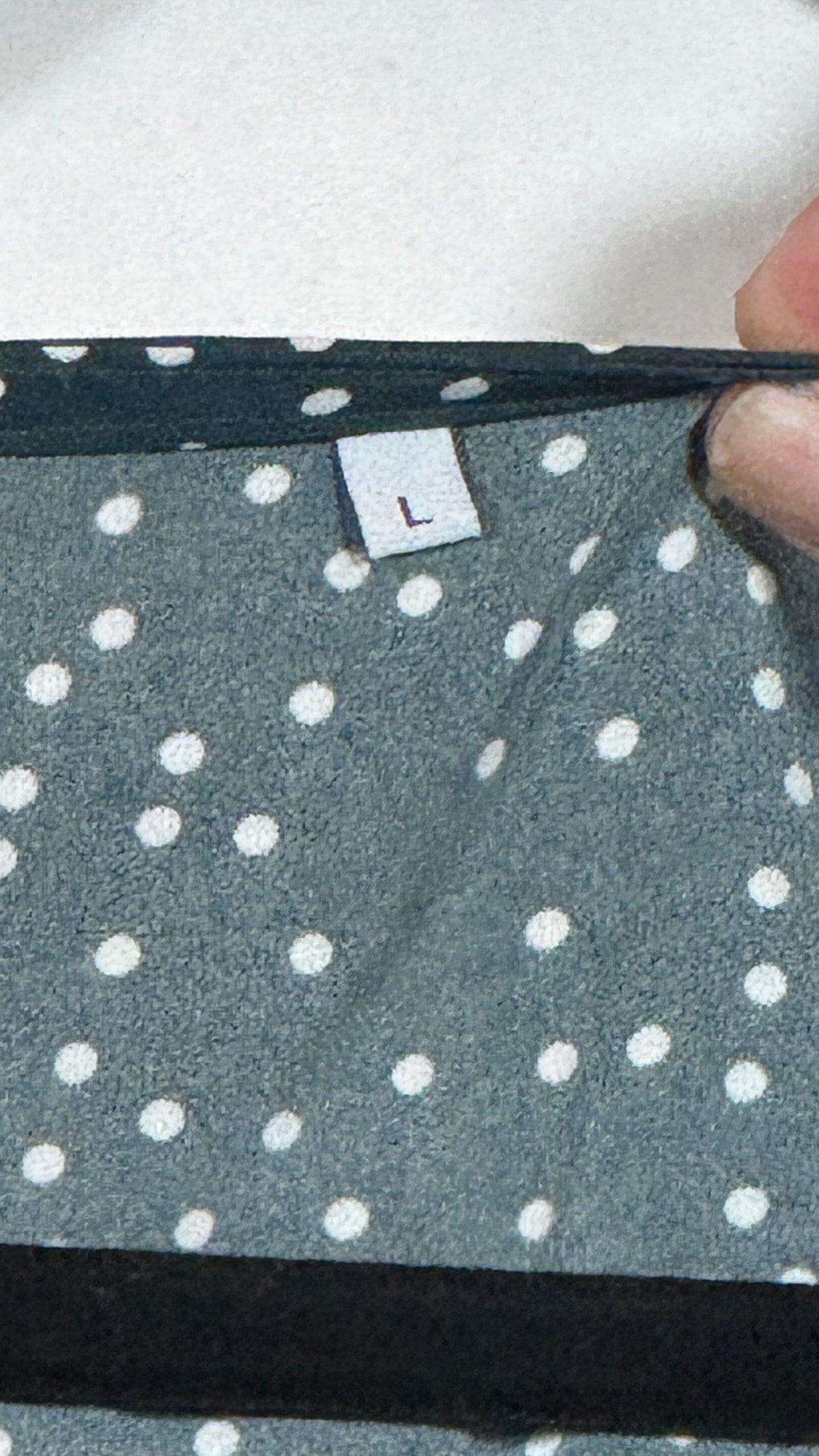 Large Dark Green Polka Dot Tiered Dress Long Sleeve V Neck - Image 4