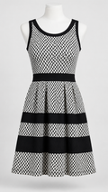 Gilli Medium Sleeveless Dress Black and White Patterned Knit - Image 1