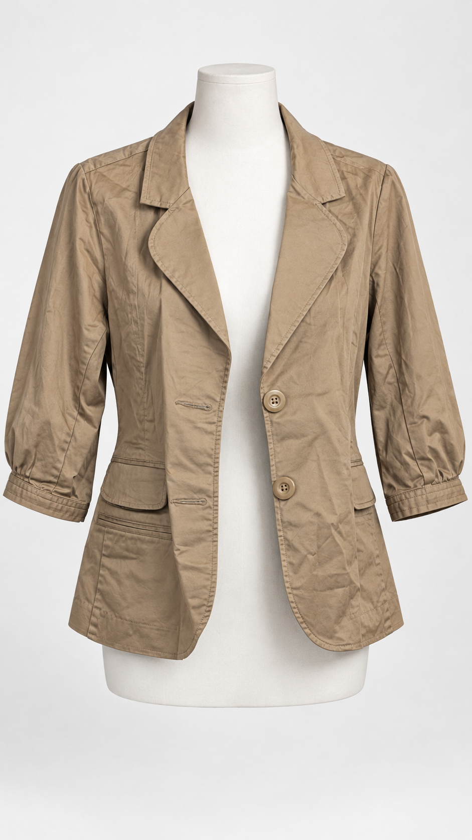 New Directions Large Beige Cotton Blend Blazer Women's Jacket - Image 1