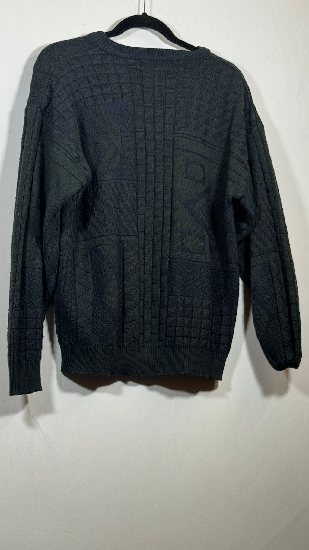 David Taylor Men's Large Black Acrylic Sweater Textured Knit Pattern - Image 4