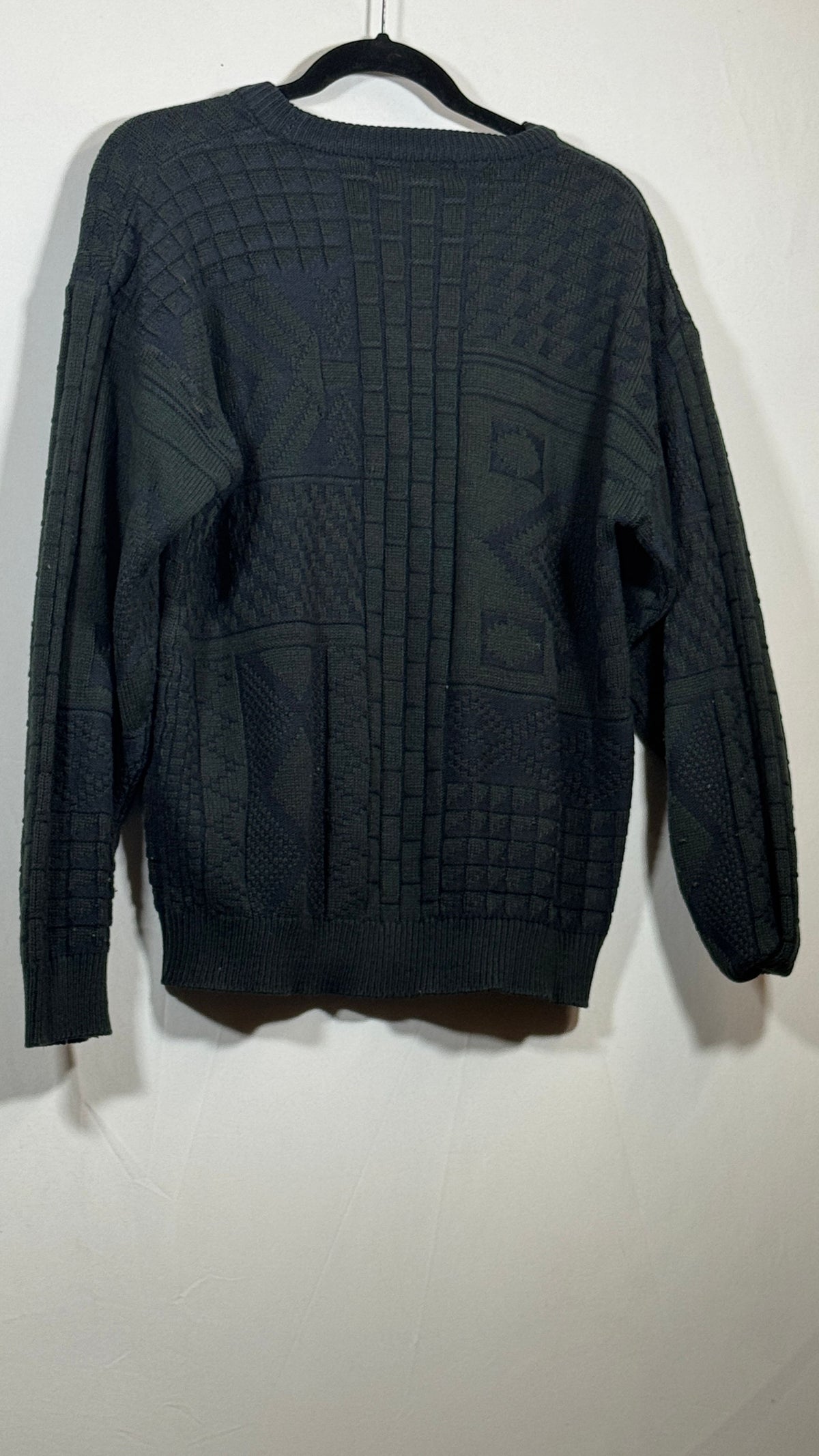 David Taylor Men's Large Black Acrylic Sweater Textured Knit Pattern - Image 4