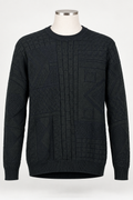 David Taylor Men's Large Black Acrylic Sweater Textured Knit Pattern - Image 1