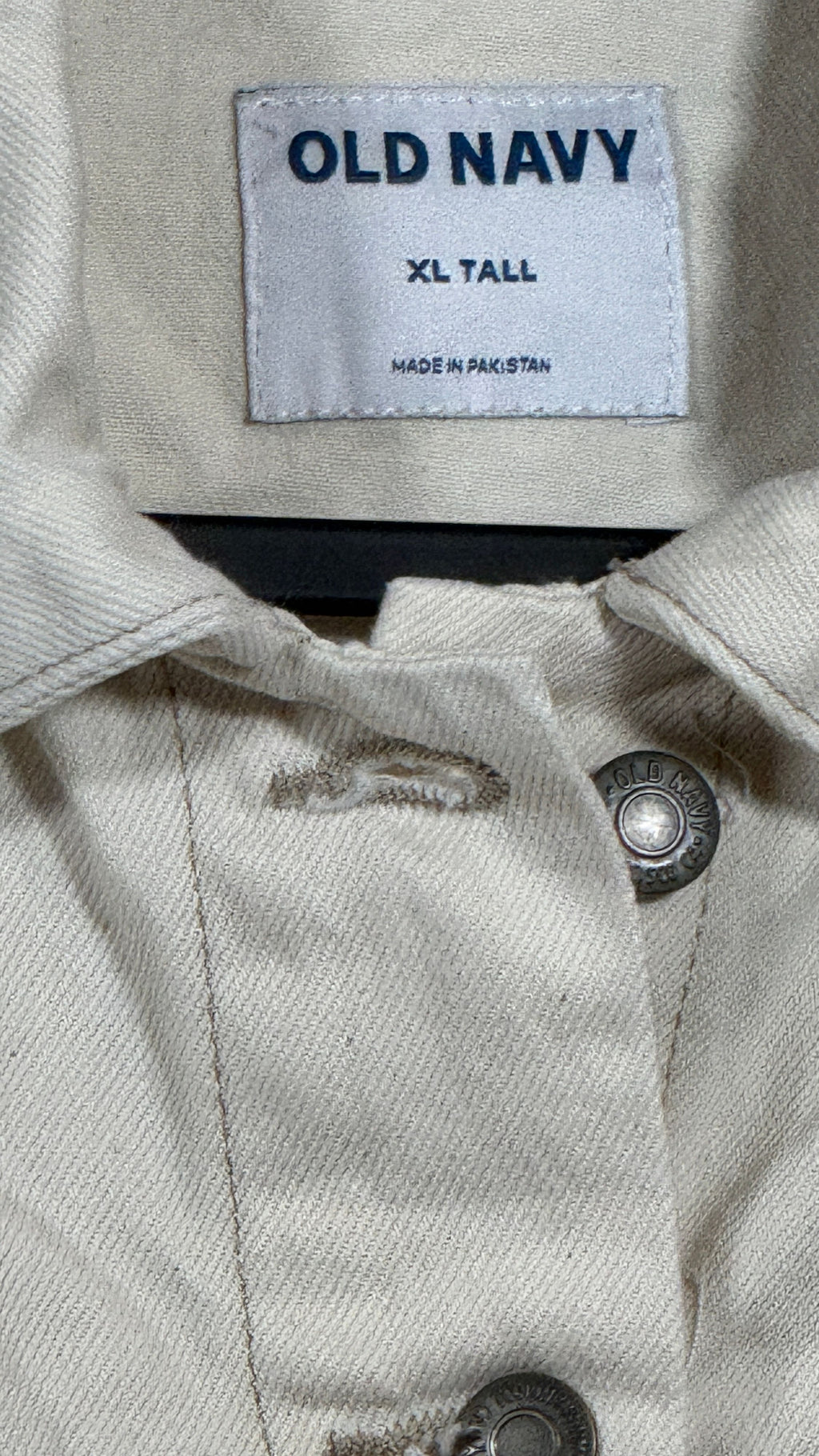 Old Navy White Denim Jean Jacket XL Tall - Image 4