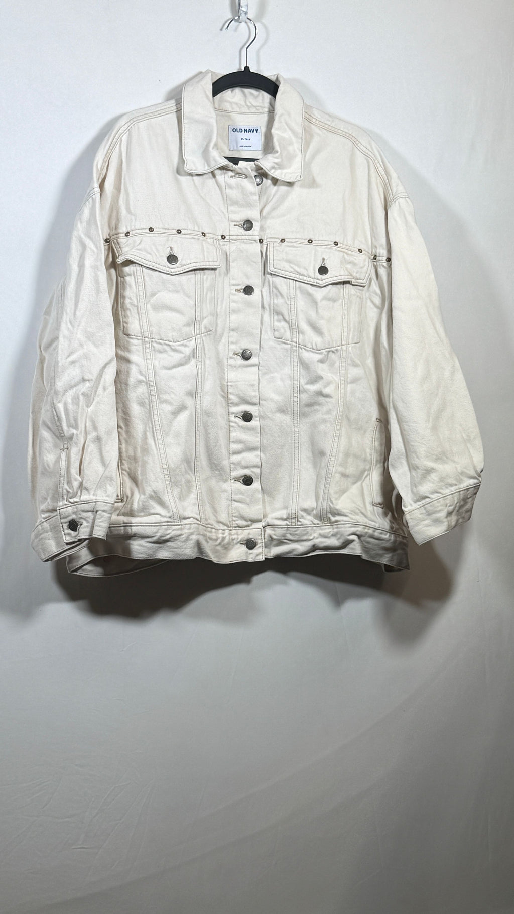 Old Navy White Denim Jean Jacket XL Tall - Image 2