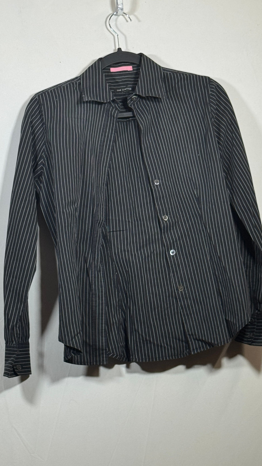 The Limited Small Black Pinstripe Long Sleeve Button Up Shirt - Image 2