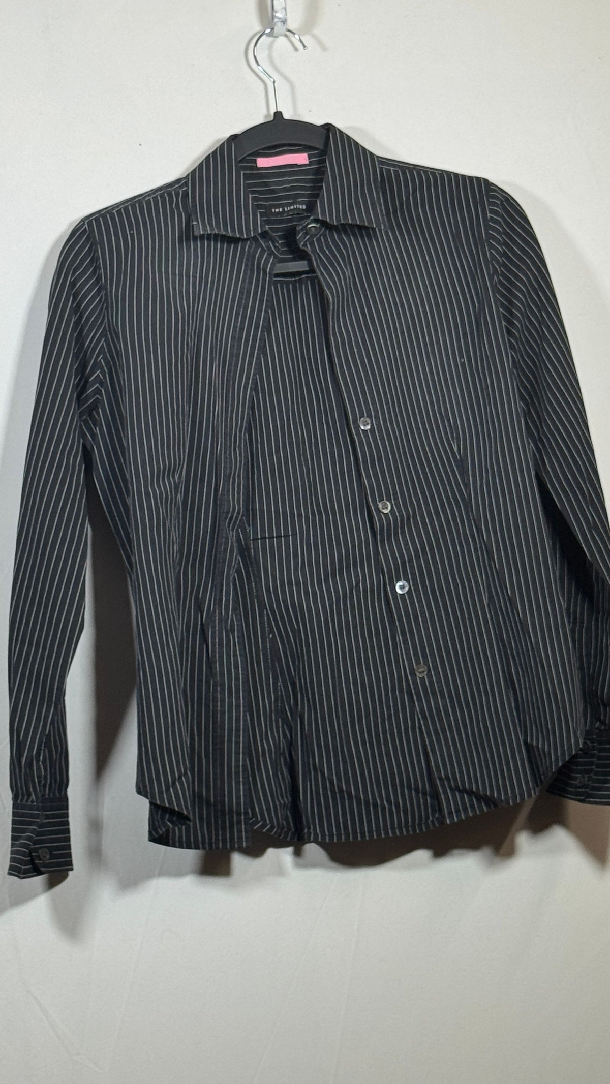 The Limited Small Black Pinstripe Long Sleeve Button Up Shirt - Image 2
