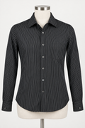 The Limited Small Black Pinstripe Long Sleeve Button Up Shirt - Image 1