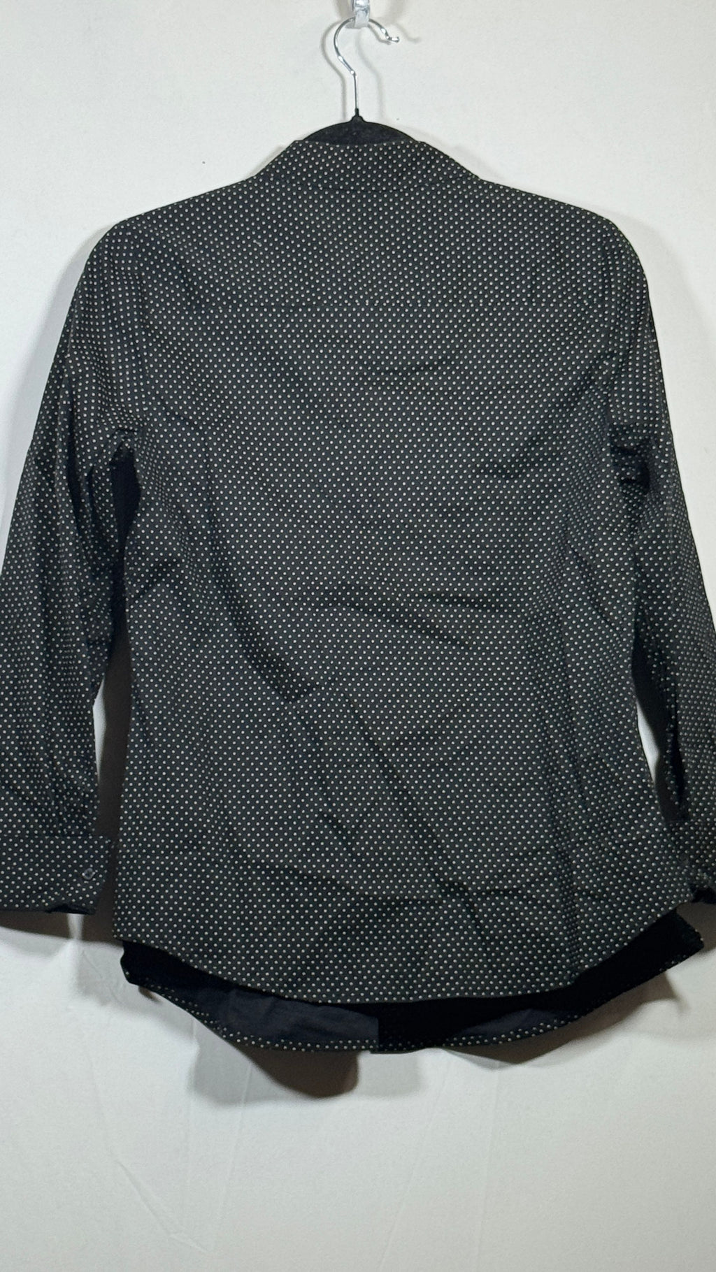 Apt. 9 Medium Black Button Down Shirt with White Polka Dots - Image 3