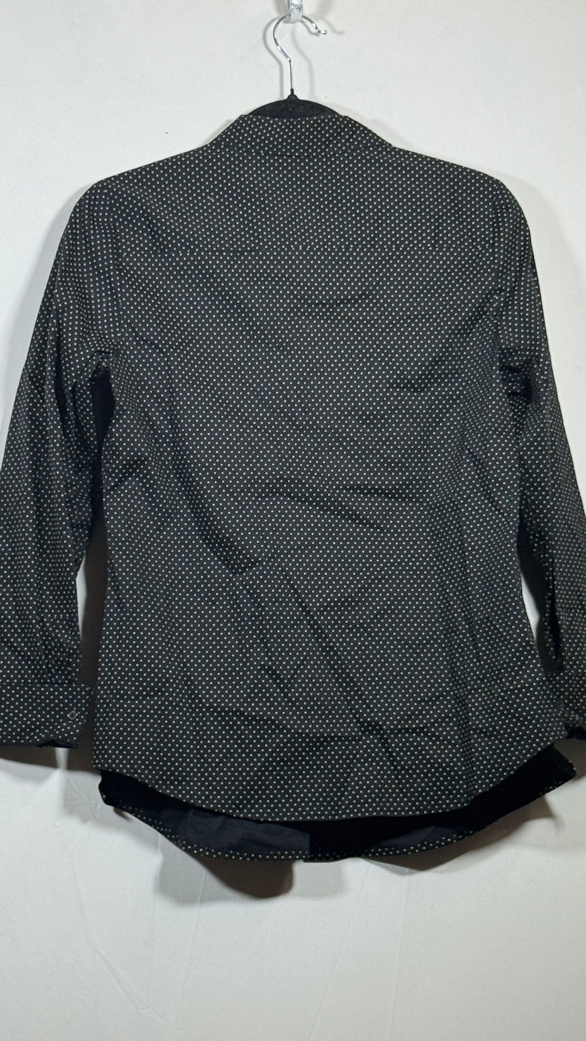 Apt. 9 Medium Black Button Down Shirt with White Polka Dots - Image 3