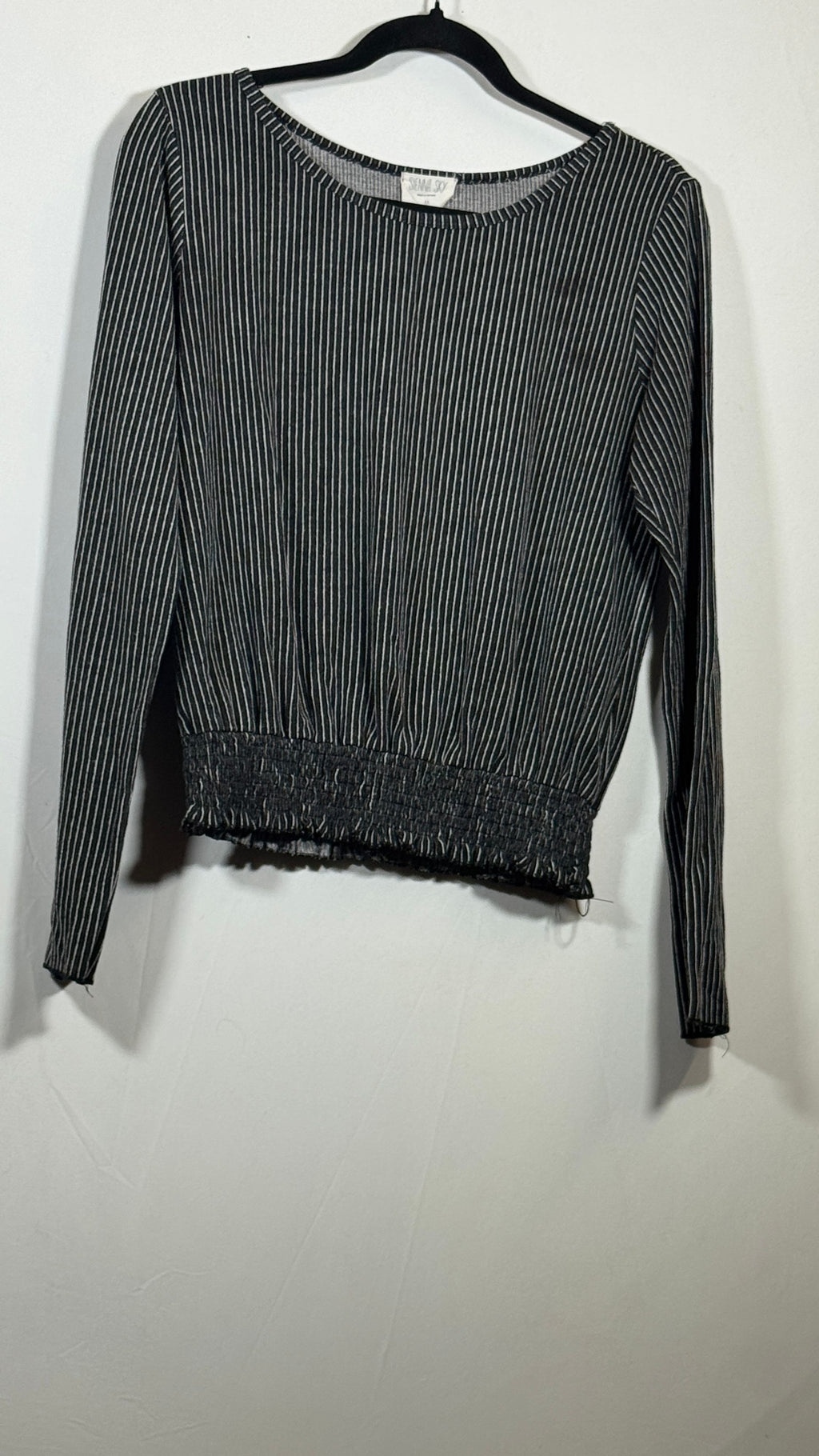 Sienna Sky Black and White Striped Long Sleeve Top Size Medium - Image 2
